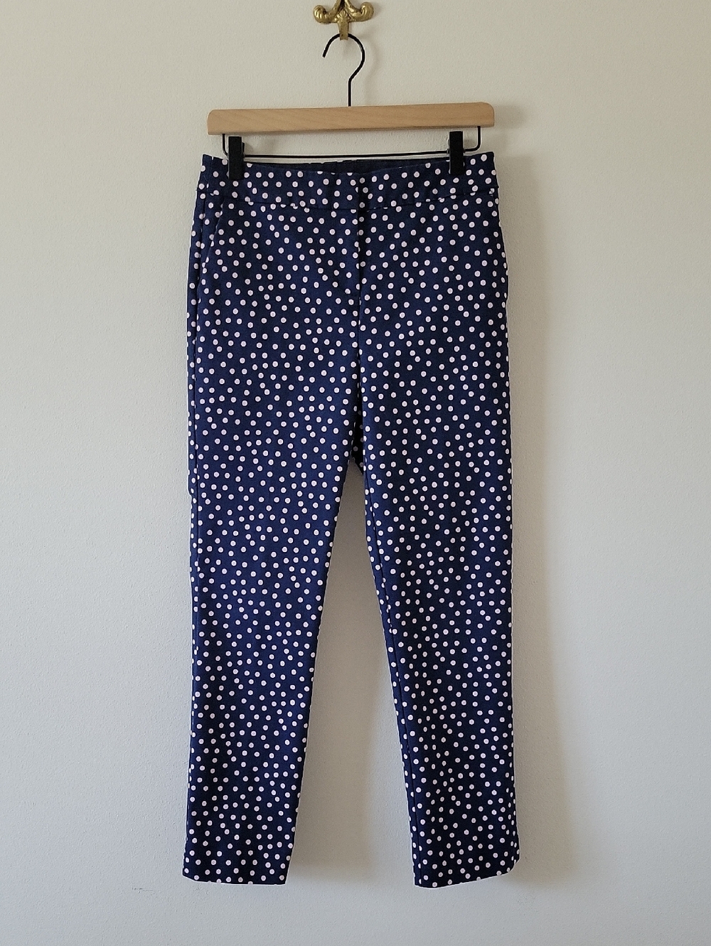 Boden Blue Pink Polka Dot Ankle Pants Size 6‎